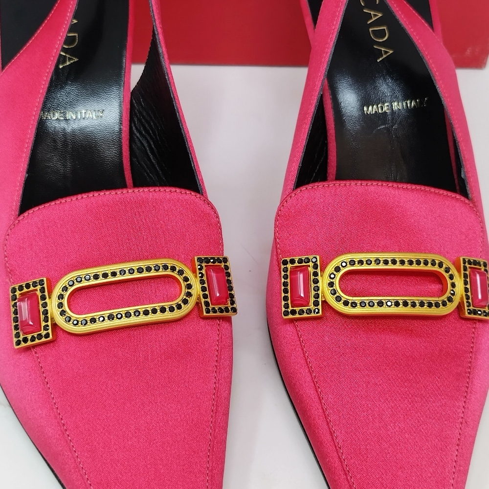 Escada Pink Embellished Mule Heels 8.5 - Picture 9 of 11